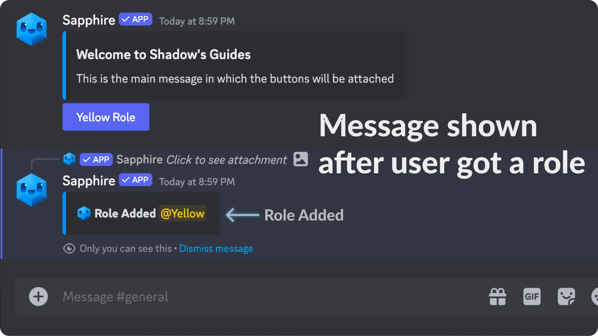 Sapphire Assign Roles via buttons Example