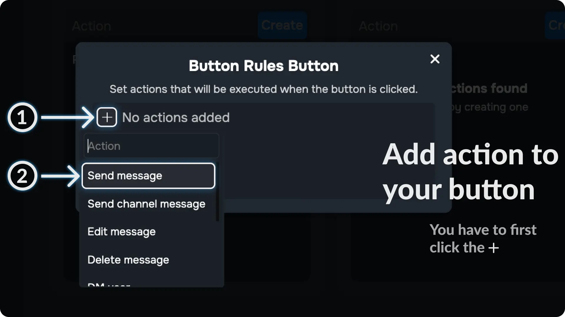 Sapphire Messages via buttons Add actions to your button component