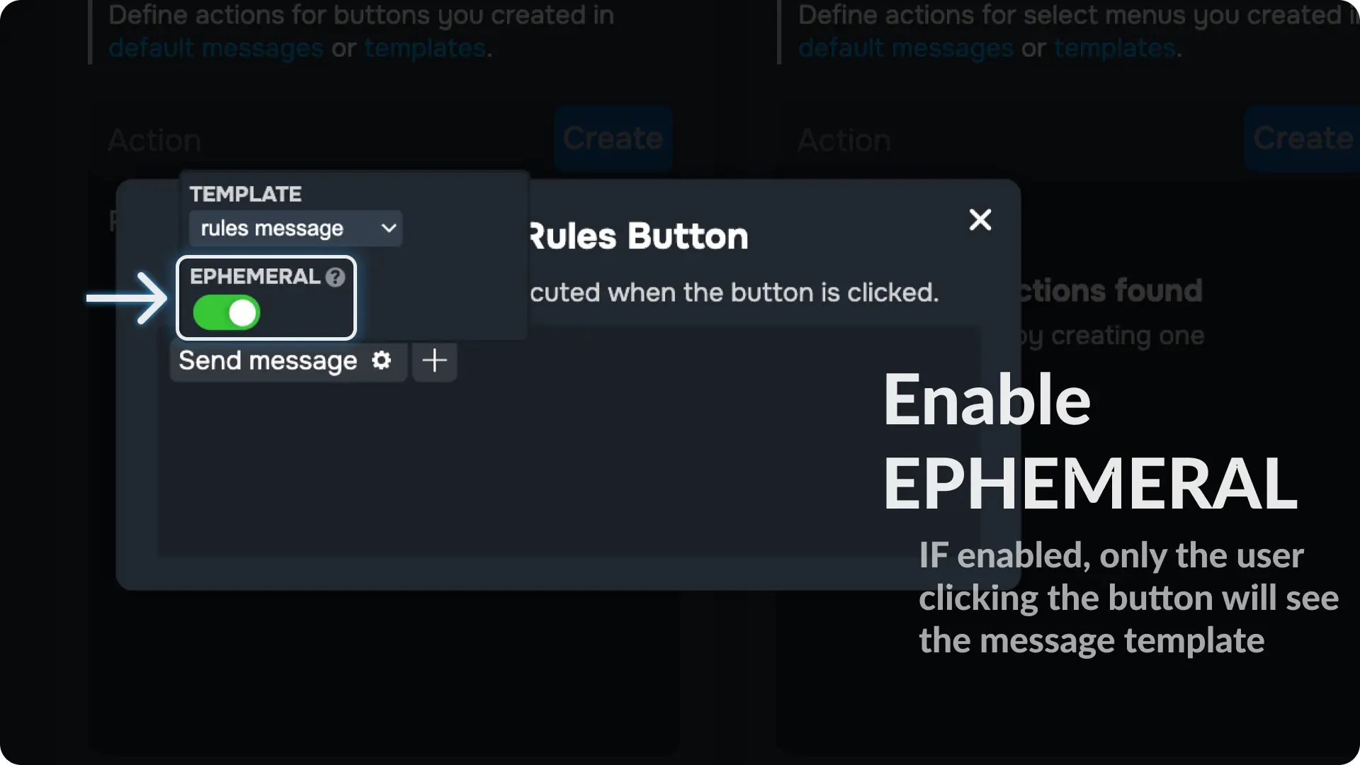 Sapphire Messages via buttons Enable EPHEMERAL Option