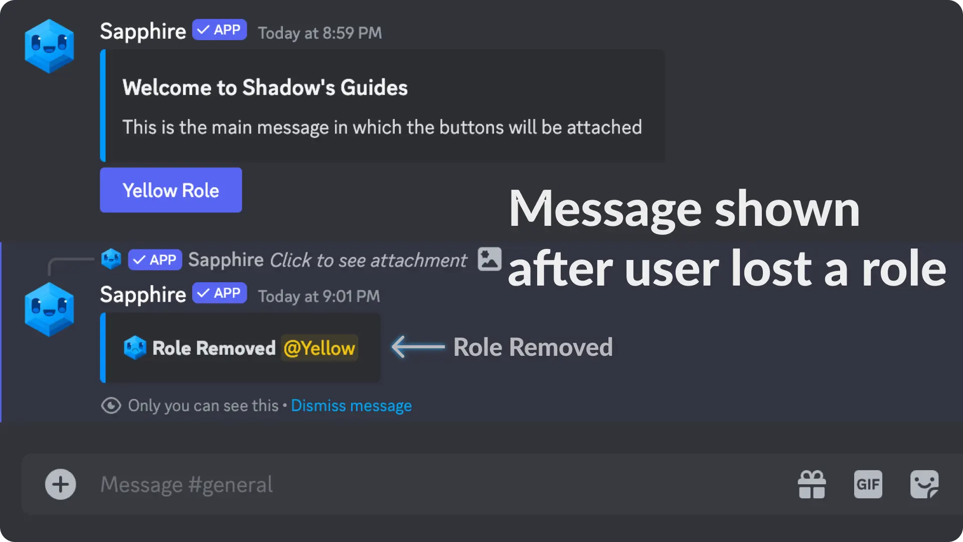 Sapphire Assign Roles via buttons Example