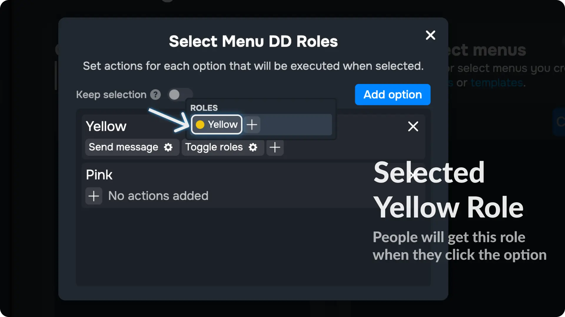 Sapphire Assign Roles via select menu Add Roles to your Select Menu