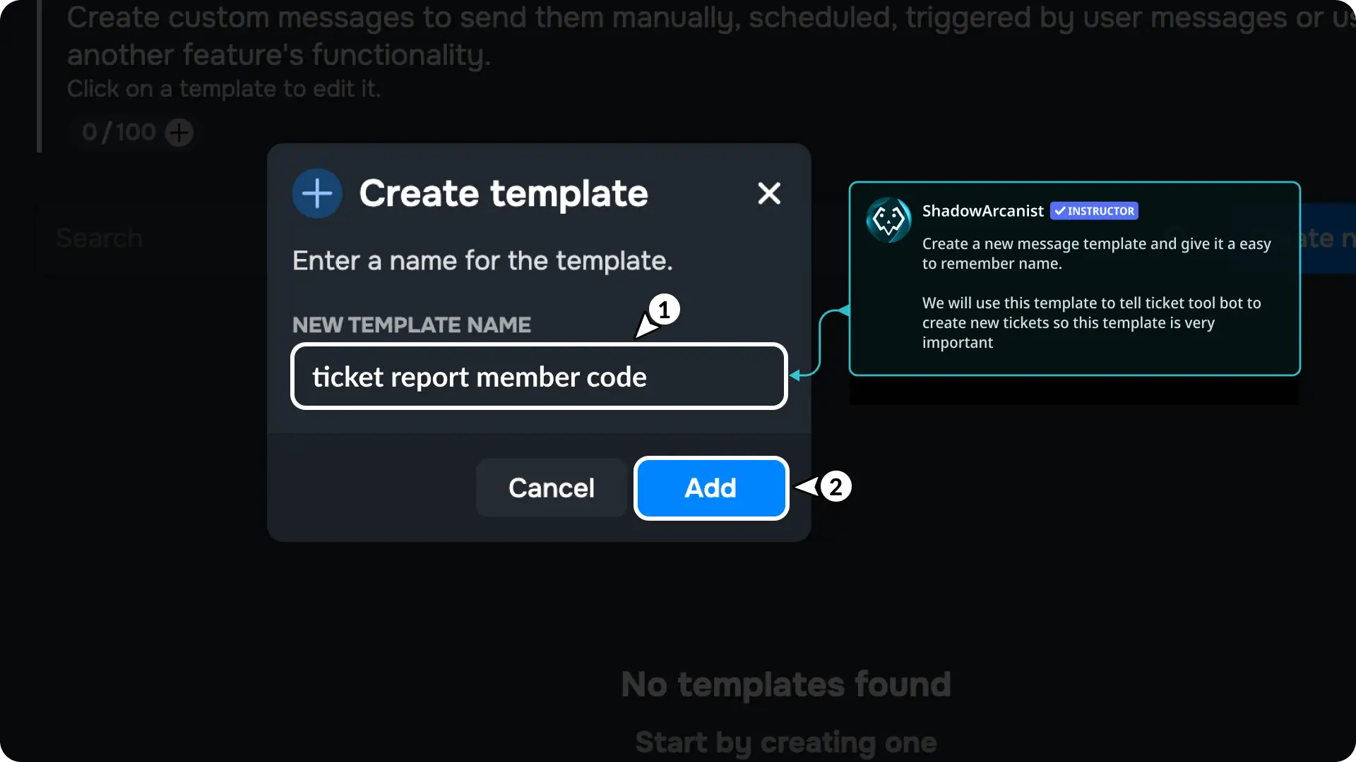 Ticket System with buttons