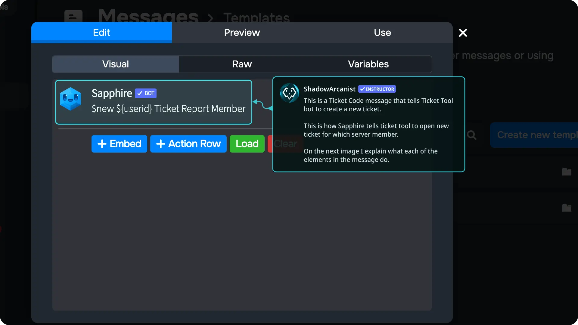 Ticket System with buttons