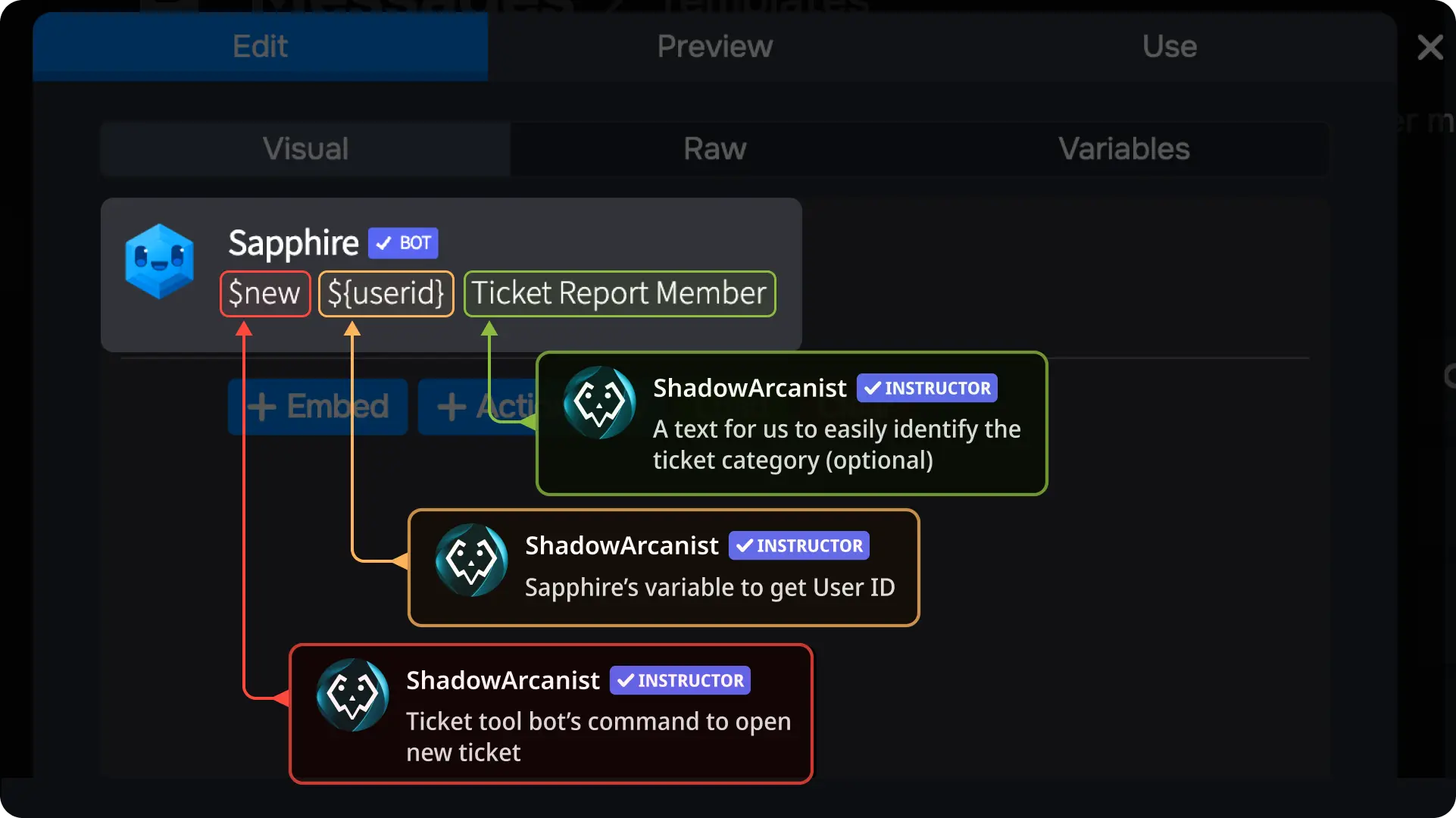 Ticket System with buttons