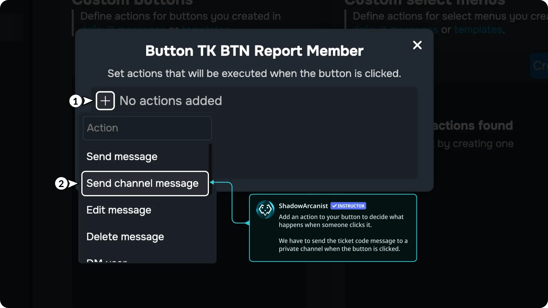 Ticket System with buttons
