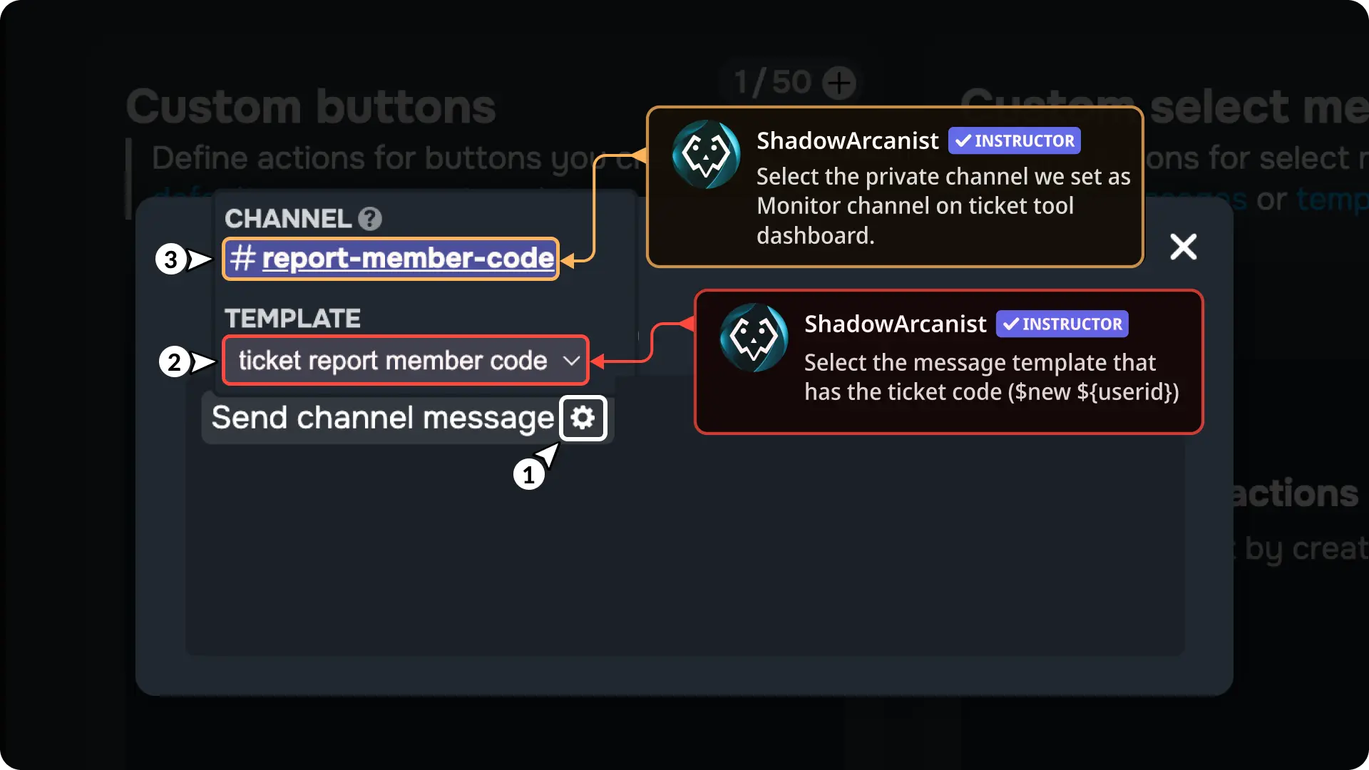 Ticket System with buttons