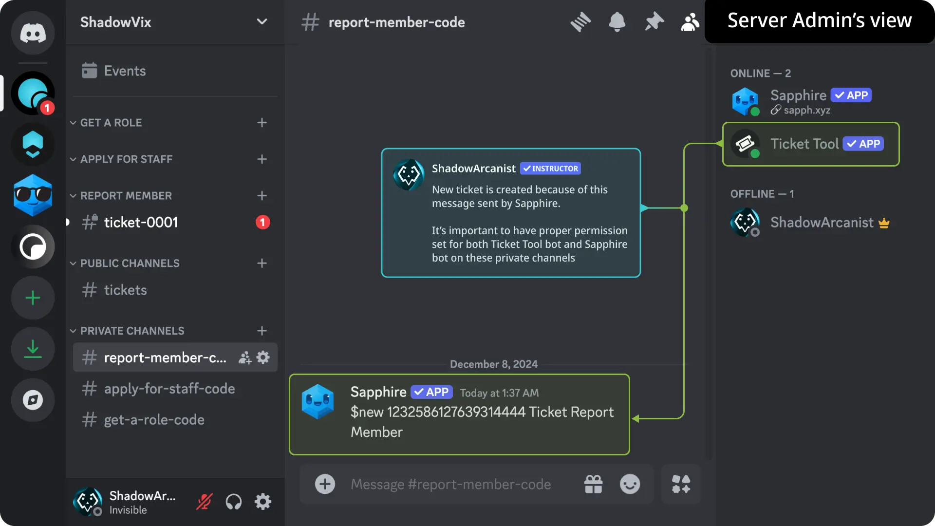 Ticket System with buttons