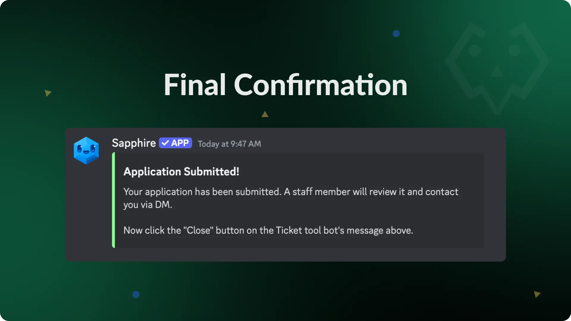 Final Confirmation Messages
