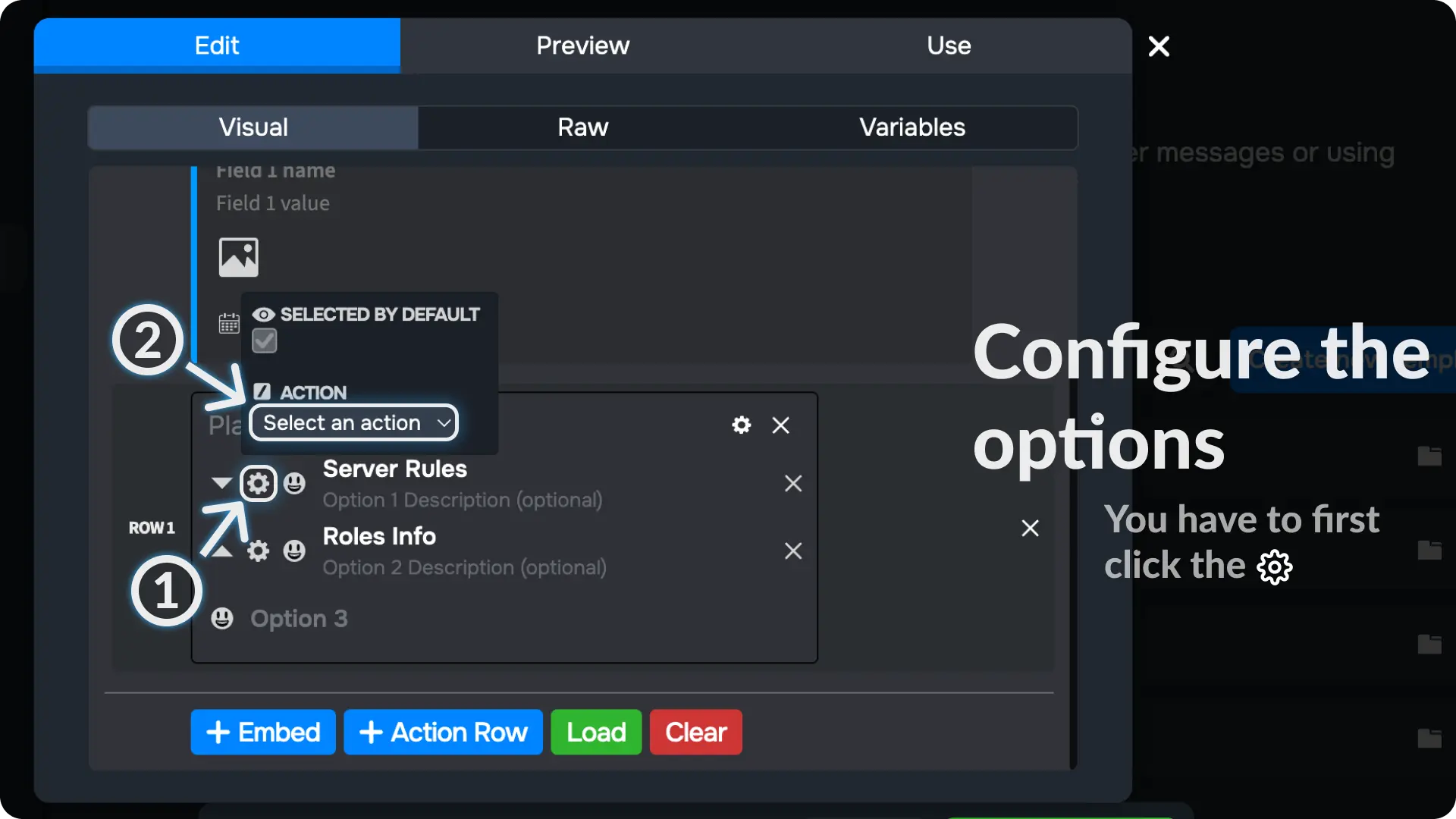 Sapphire Messages via select menu Create another message template