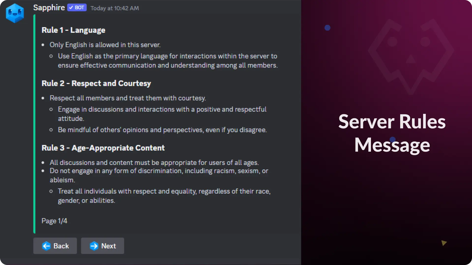 Server Rules Message