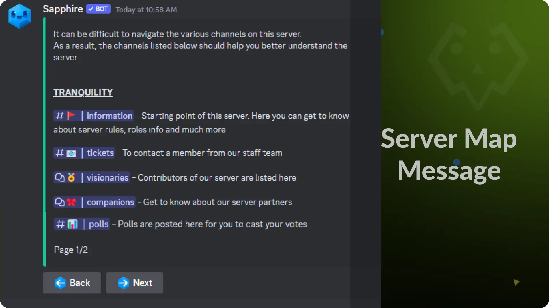 Server Map Message