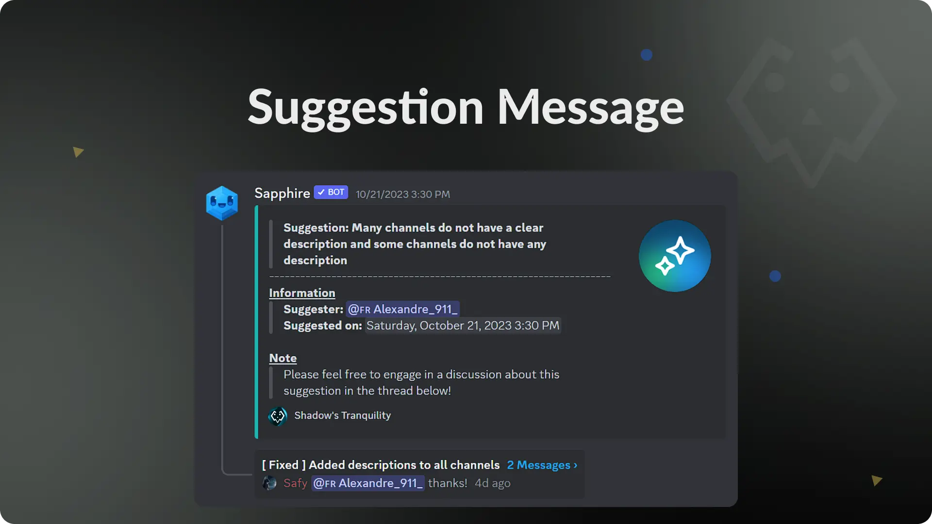 Suggestion System Messages