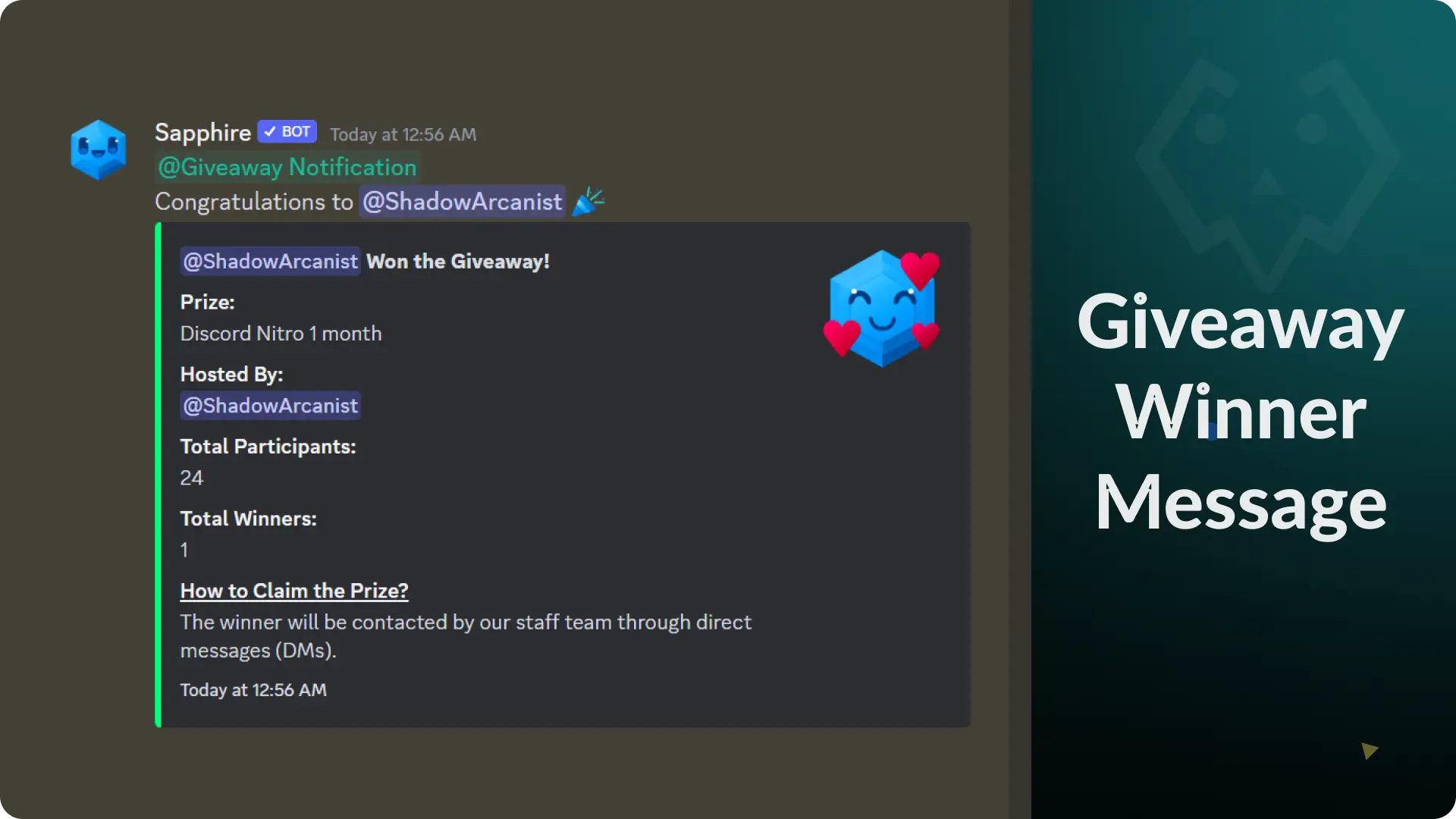 Giveaway Winner Message