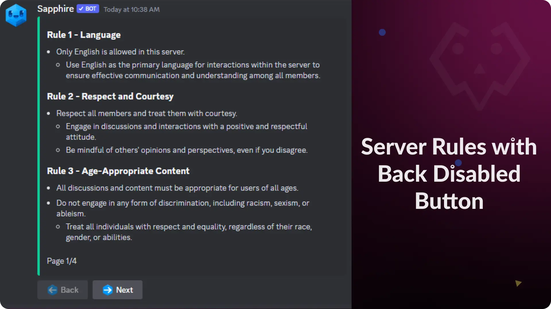 Server Rules Message
